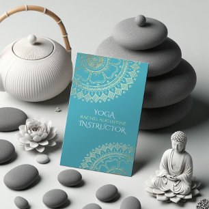Yoga Meditation-Grönten Blue Guld Mandala Tidsbeställning Kort