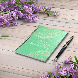 Yoga Meditation-Grönten Gold Foil Mandala Anteckningsbok