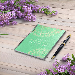 Yoga Meditation-Grönten Gold Foil Mandala Anteckningsbok