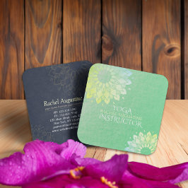 Yoga Meditation-Grönten Gold Foil Mandala Fyrkantigt Visitkort