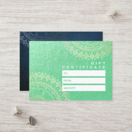 Yoga Meditation-Grönten Gold Foil Mandala Rabattkort