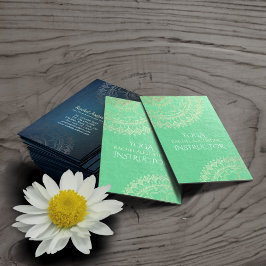 Yoga Meditation-Grönten Gold Foil Mandala Visitkort