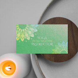 Yoga Meditation-Grönten Gold Foil Mandala Visitkort