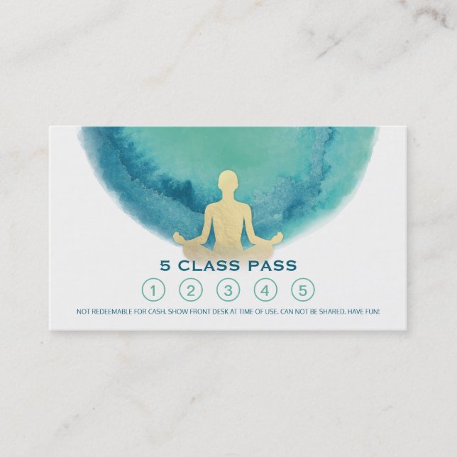 Yoga Meditation Instructions Class Pass Loyalty Ca Lojalitetskort (Framsida)