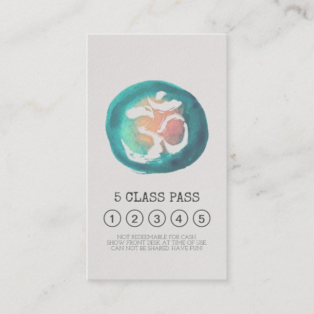 Yoga Meditation Instructions Class Pass Loyalty Ca Lojalitetskort (Framsida)