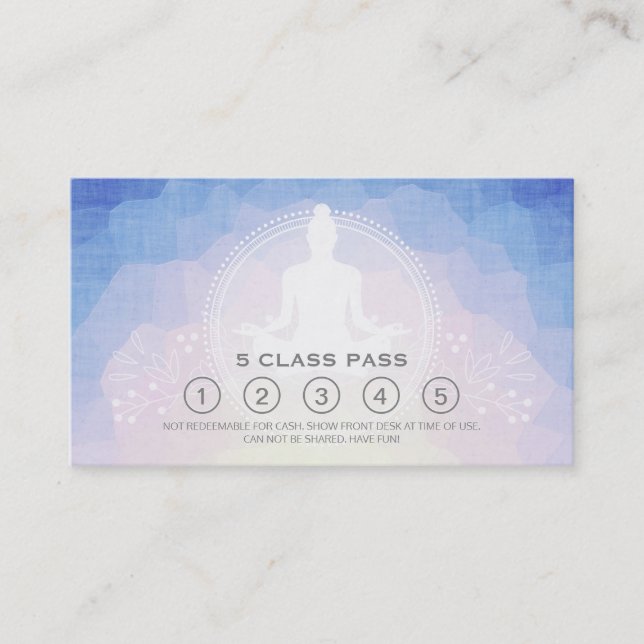 Yoga Meditation Instructions Class Pass Loyalty Ca Lojalitetskort (Framsida)