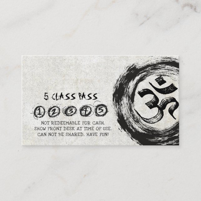 Yoga Meditation Instructions Class Pass Loyalty Ca Lojalitetskort (Framsida)
