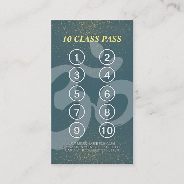 Yoga Meditation Instructions Class Pass Loyalty Ca Lojalitetskort (Framsida)