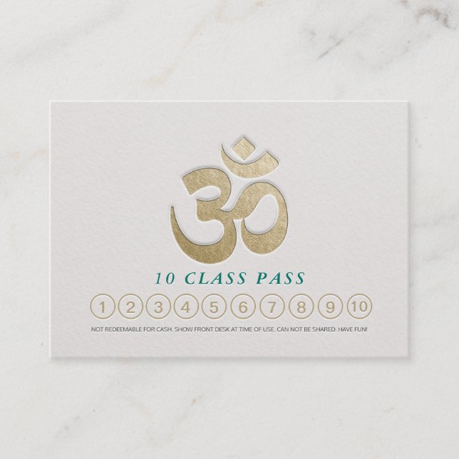 Yoga Meditation Instructions Class Pass Loyalty Ca Lojalitetskort (Framsida)