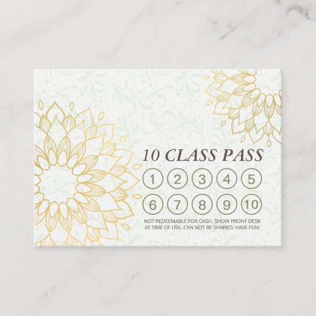 Yoga Meditation Instructions Class Pass Loyalty Ca Lojalitetskort (Framsida)