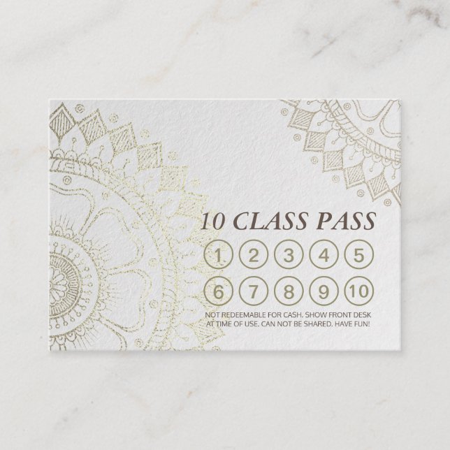 Yoga Meditation Instructions Class Pass Loyalty Ca Lojalitetskort (Framsida)