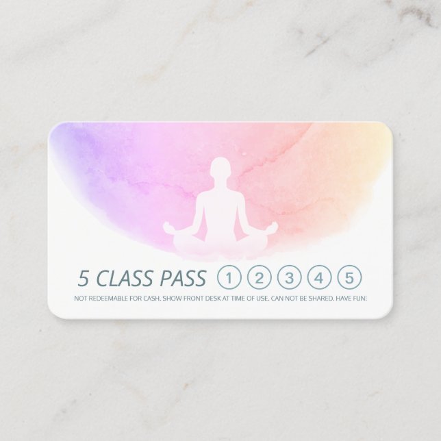 Yoga Meditation Instructions Class Pass Loyalty Ca Lojalitetskort (Framsida)