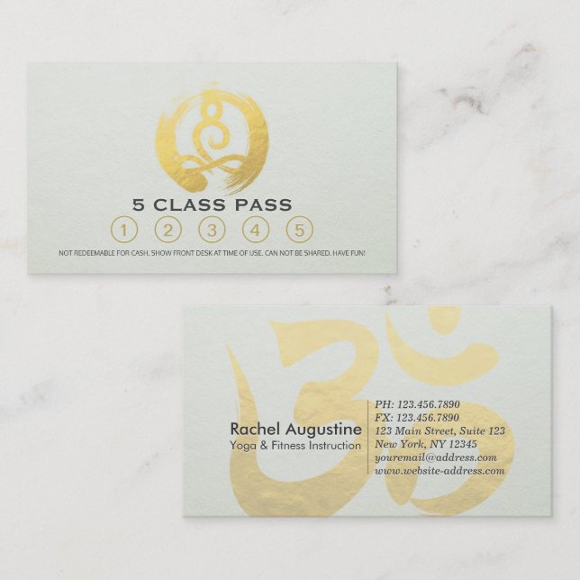 Yoga Meditation Instructions Class Pass Loyalty Ca Lojalitetskort (Fram/baksida)