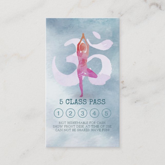 Yoga Meditation Instructions Class Pass Loyalty Ca Lojalitetskort (Framsida)