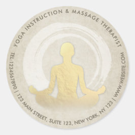 Yoga Meditation Instructions Easy Pose ZEN Symbol Runt Klistermärke