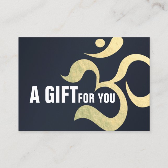 Yoga Meditation Instructions Gift Certificate OM Rabattkort (Framsida)