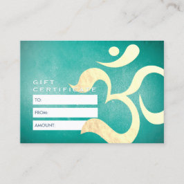 Yoga Meditation Instructions Gift Certificate OM Rabattkort