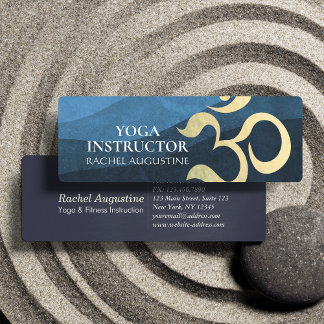 Yoga Meditation Instructions Life Coach OM Symbol Mini Visitkort