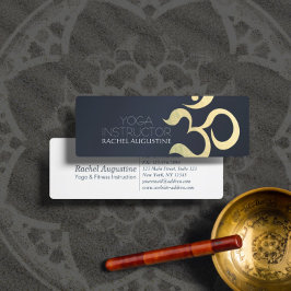 Yoga Meditation Instructions Life Coach OM Symbol Mini Visitkort