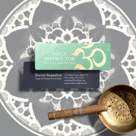 Yoga Meditation Instructions Life Coach OM Symbol Mini Visitkort