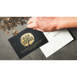 Yoga Meditation Instructor Black Guld Träd citerar Vykort