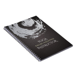 Yoga Meditation Instructor Black Silver ZEN Symbol Anteckningsbok