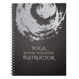 Yoga Meditation Instructor Black Silver ZEN Symbol Anteckningsbok