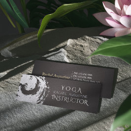 Yoga Meditation Instructor Black Silver ZEN Symbol Mini Visitkort