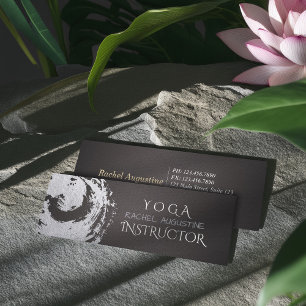 Yoga Meditation Instructor Black Silver ZEN Symbol Mini Visitkort