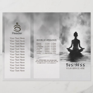 Yoga Meditation Instructor Black White InkPainting