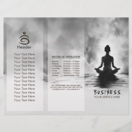 Yoga Meditation Instructor Black White InkPainting