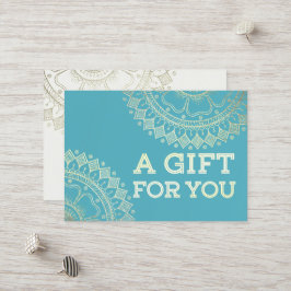 Yoga Meditation Instructor Blue Guld Mandala Gift Rabattkort