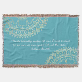 Yoga Meditation Instructor Blue Guld Mandala Quote Filt