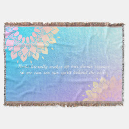 Yoga Meditation Instructor Blue Guld Mandala Quote Filt