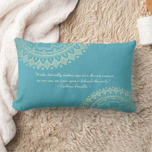 Yoga Meditation Instructor Blue Guld Mandala Quote Lumbarkudde