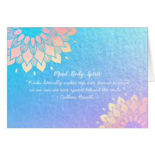 Yoga Meditation Instructor Blue Guld Mandala Quote OBS Kort
