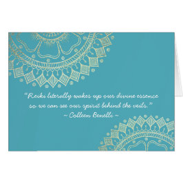Yoga Meditation Instructor Blue Guld Mandala Quote OBS Kort