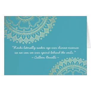 Yoga Meditation Instructor Blue Guld Mandala Quote OBS Kort