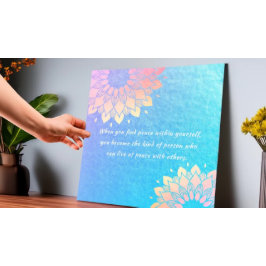 Yoga Meditation Instructor Blue Guld Mandala Quote Poster