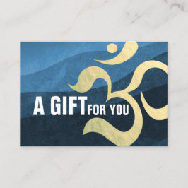 Yoga Meditation Instructor Blue och Guld OM Symbol Rabattkort