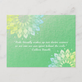 Yoga Meditation Instructor Gold Foil Mandala Quote Vykort