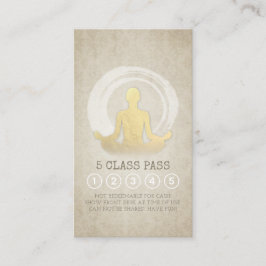 Yoga Meditation Instructor Guld Easy Pose ZEN Sign Lojalitetskort