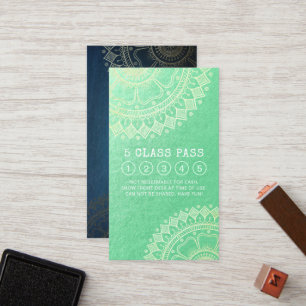 Yoga Meditation Instructor Guld Mandala Class Pass Lojalitetskort
