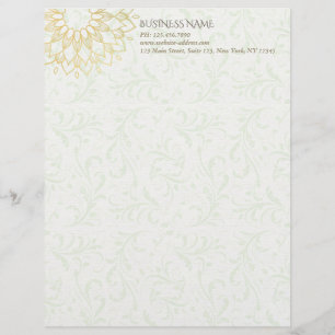 Yoga Meditation Instructor Guld Mandala Flowers Brevhuvud