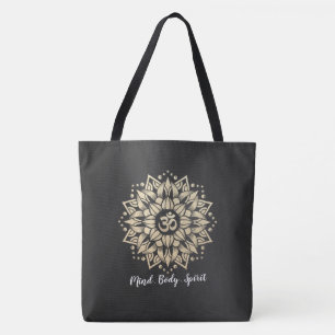 Yoga Meditation Instructor Guld Mandala om Symbol Tygkasse