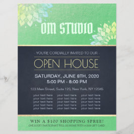 Yoga Meditation Instructor Guld Mandala Open House Reklamblad