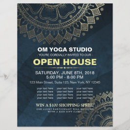 Yoga Meditation Instructor Guld Mandala Open House Reklamblad