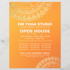 Yoga Meditation Instructor Guld Mandala Open House Reklamblad