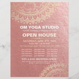 Yoga Meditation Instructor Guld Mandala Open House Reklamblad