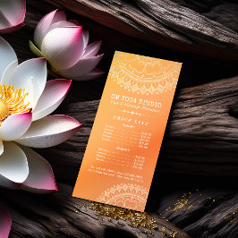 Yoga Meditation Instructor Guld Mandala Pris List Reklamkort